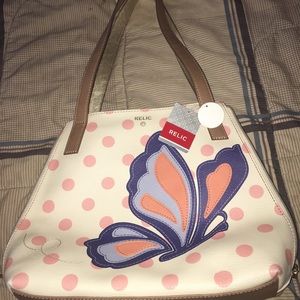 Relic butterfly polka dot expandable purse NWT